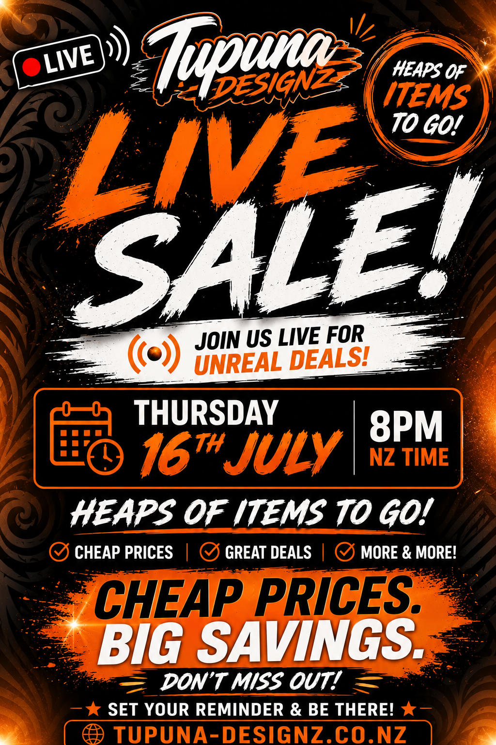 LIVE SALE DEPOSIT