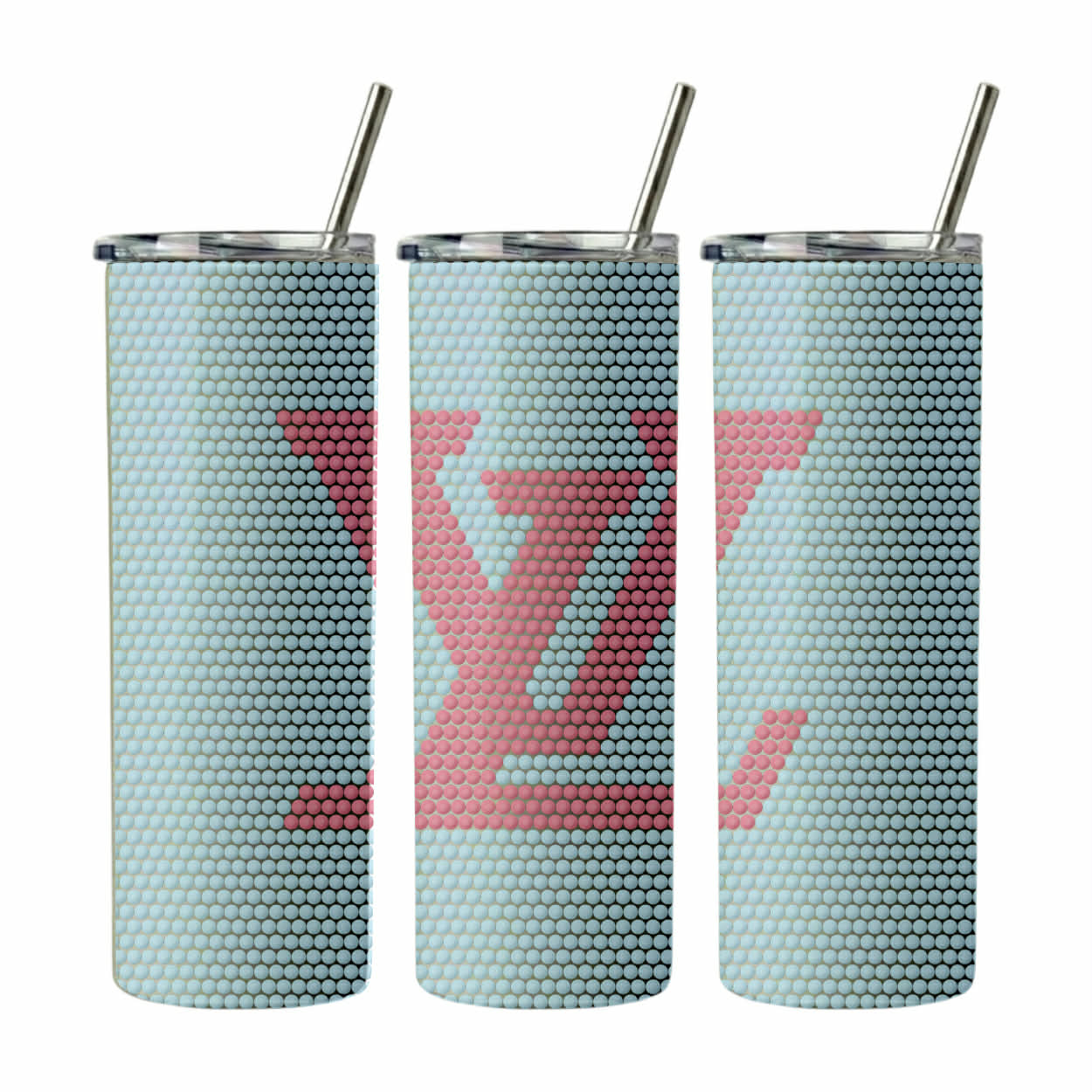 Blue & Pink LV Rhinestone Template (4mm)