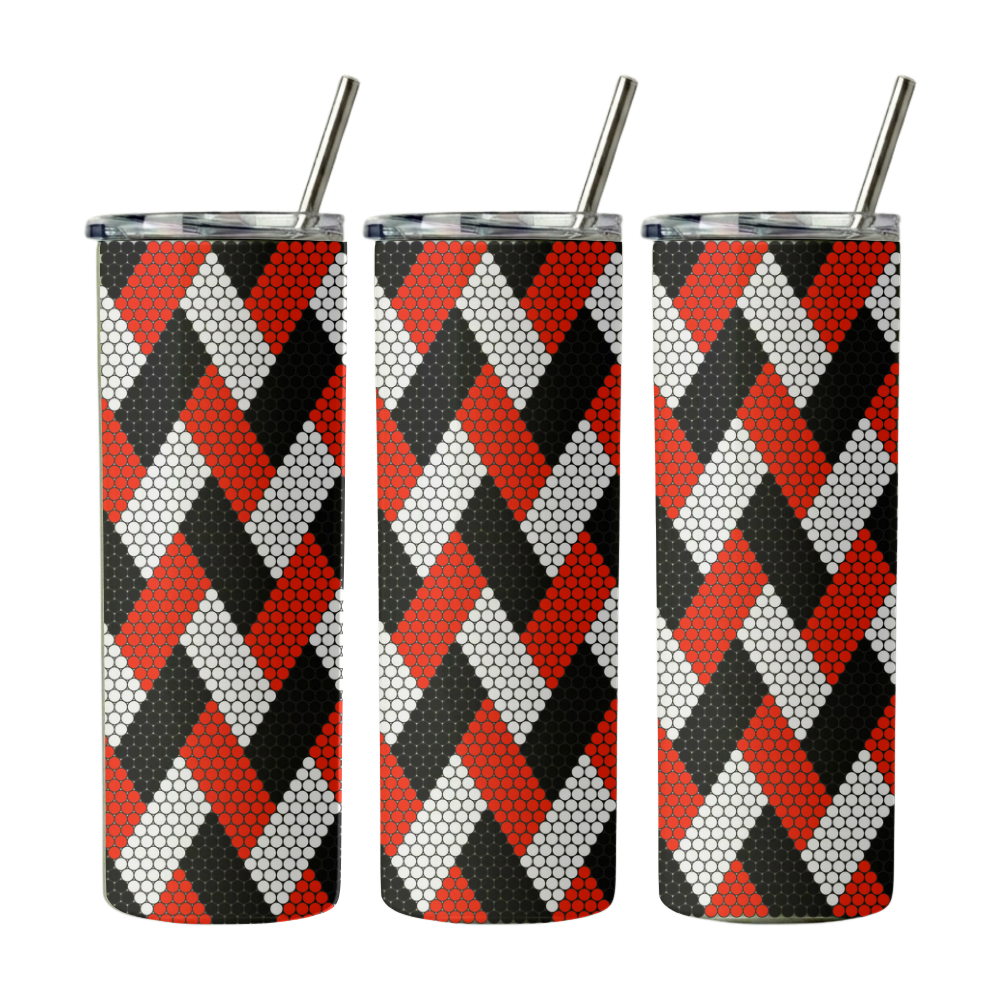 4mm 20oz Tumbler Red Black & White Rhinestone Template