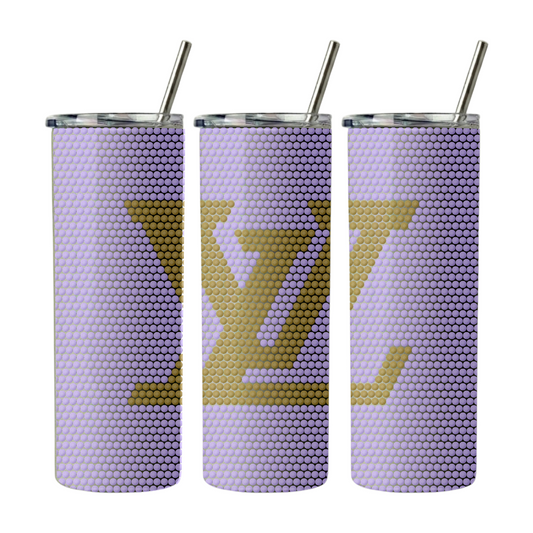 Light Purple & Gold Rhinestone Template (4mm)