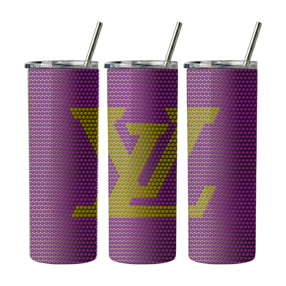 Purple & Gold LV Rhinestone Template (4mm)