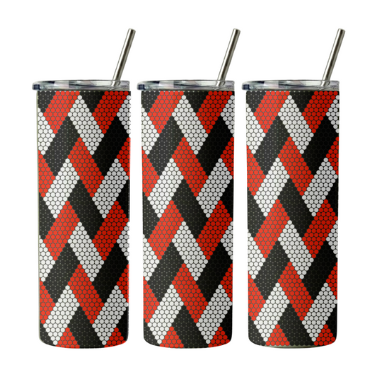 4mm 20oz Tumbler Red Black & White Rhinestone Template