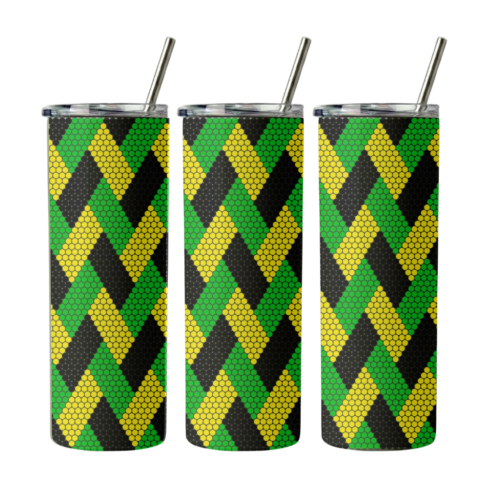 4mm 20oz Tumbler Green Yellow & Black Rhinestone Template