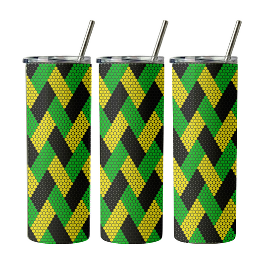4mm 20oz Tumbler Green Yellow & Black Rhinestone Template