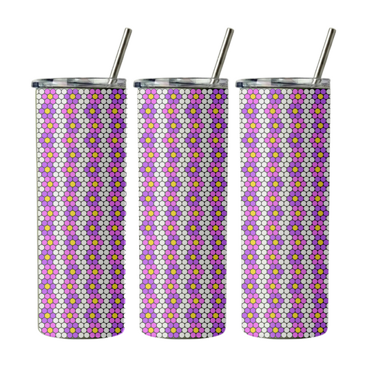 5mm 20oz Tumbler Rhinestone template Flower print