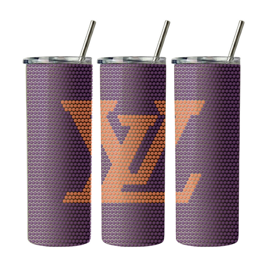 Purple & Orange LV 20oz Tumbler Rhinestone Template (4mm)